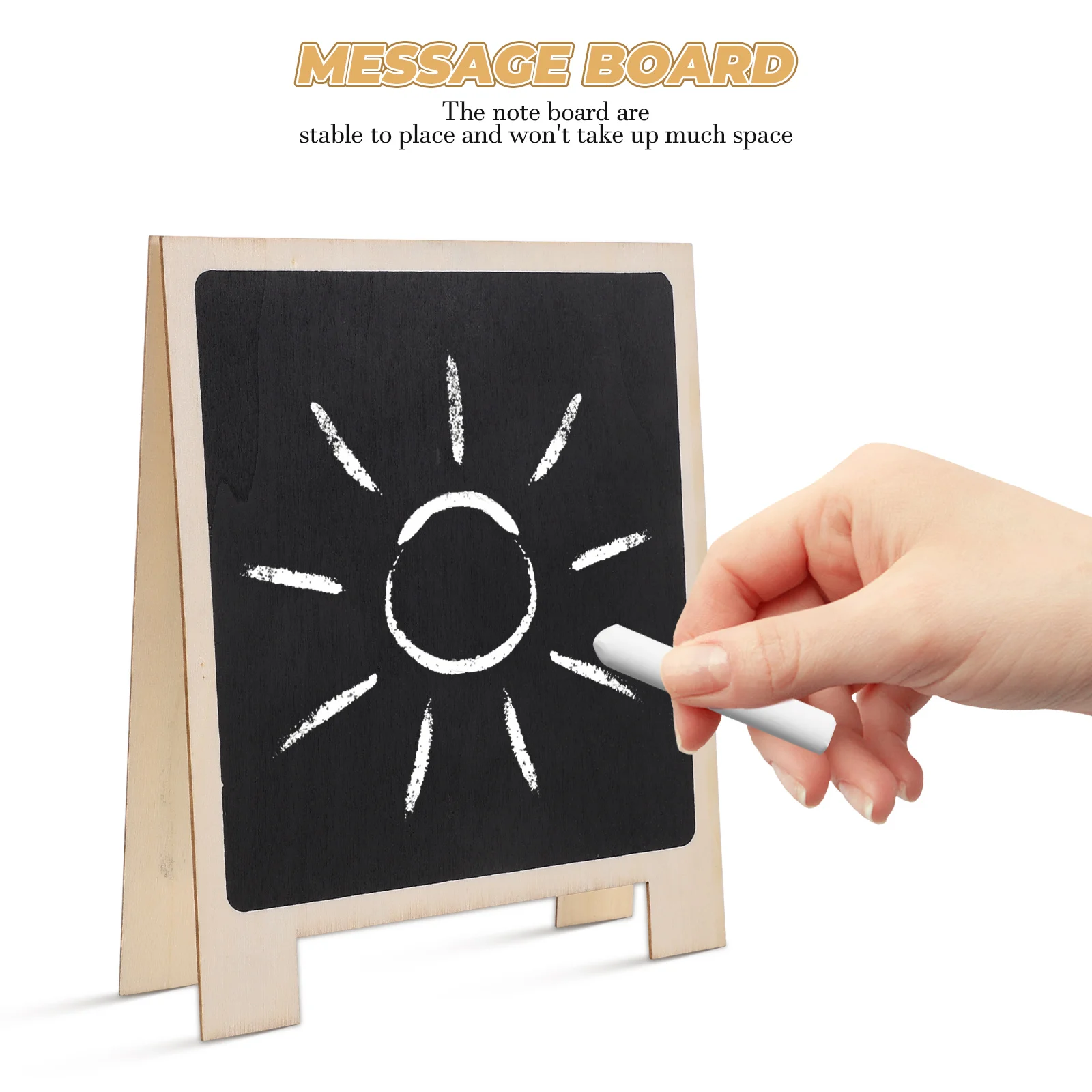 3pcs Mini Chalkboard Sign Desktop Message Board For Restaurant Wedding Party Wood Chalkboards Small Writing Pad Table Decor