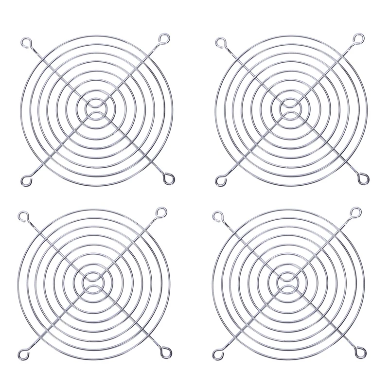 

4X PC DC Fan Grill Protector Металлическая защита пальцев 120 мм 12 см серебристый тон