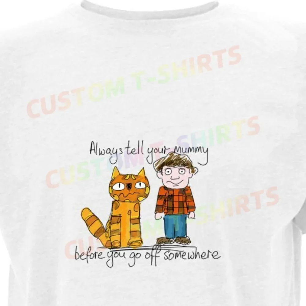

201 46_Charley_Says Fans' comic-style hand-drawn pattern T-shirts for both men and women in summer