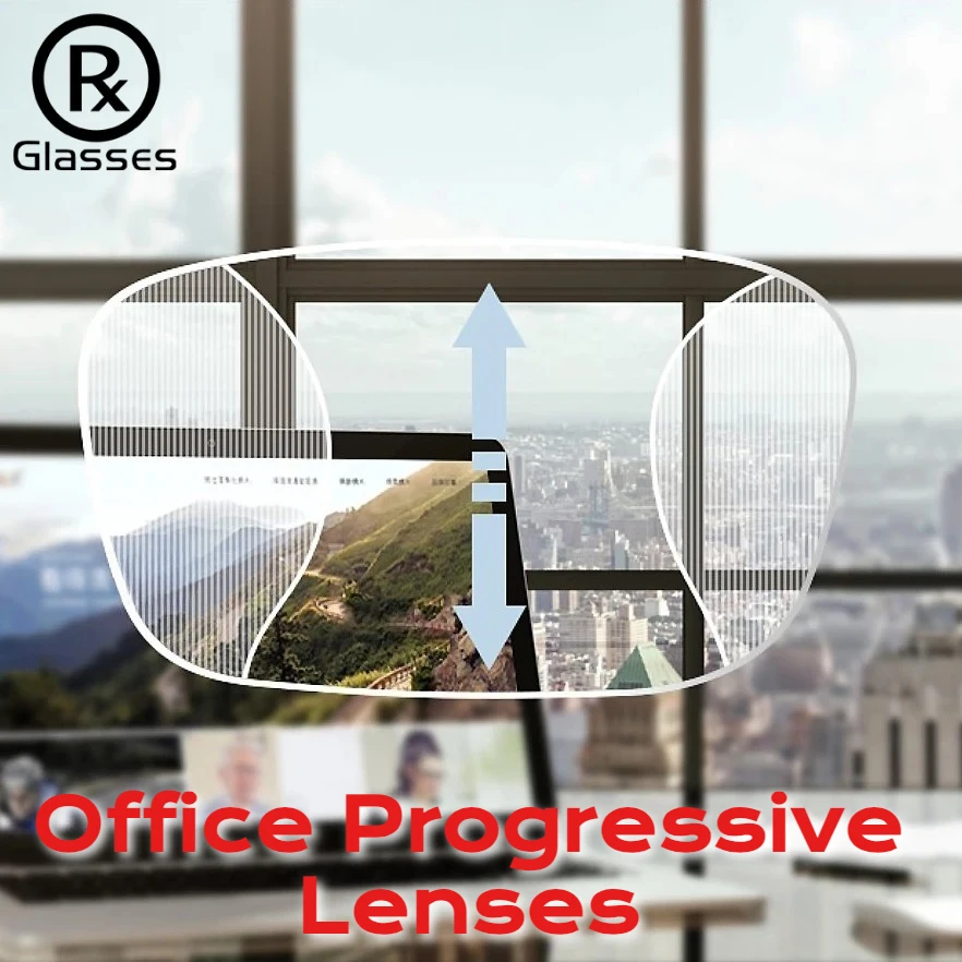 

Widest Field Multi-focus Prescription Progressive Lens See Far and Near ADD Lenses Office Reading Medical V+ Hard Durable