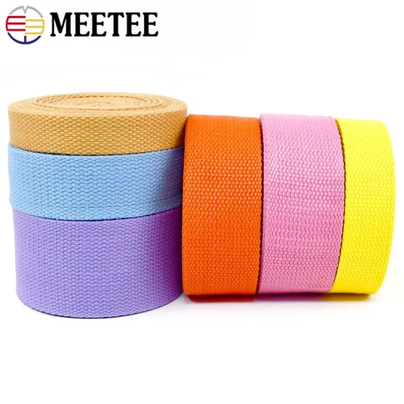 5Meters 20-50mm 1.3mm Thick Canvas Cotton Webbing Tape Backpack  Strap Band Clothes Ribbon DIY Garment Belt Sewing Accessories