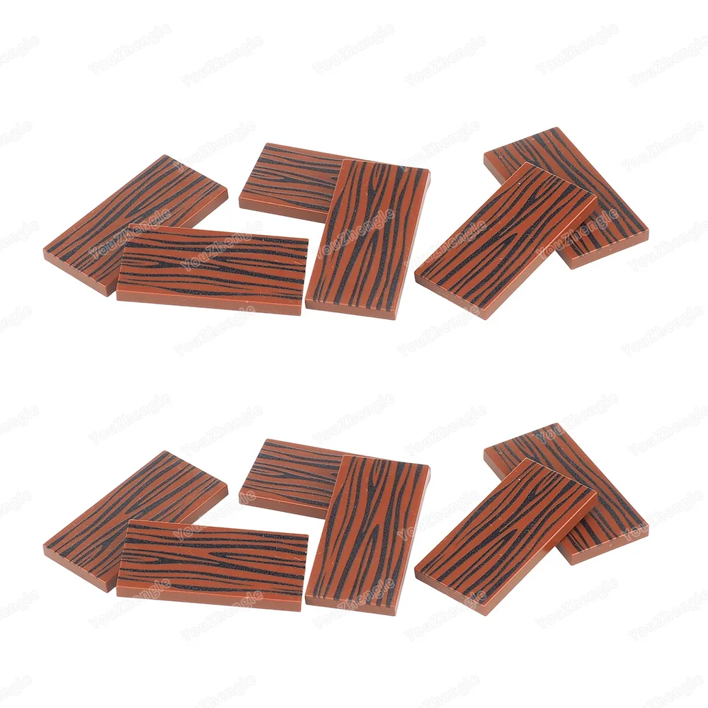 나무 질감 프린트 패턴 블록 87079 타일 베이스 2x4 부품 87079 조립 MOC 피규어 하우스 장면 모델 선물 소년 장난감