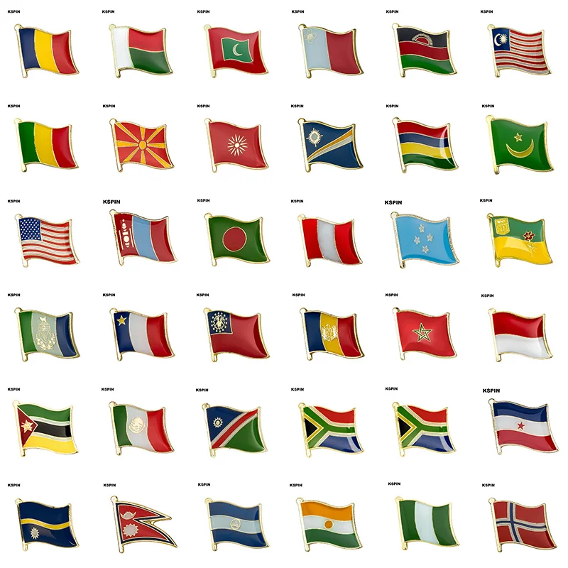 300+ Metal Flag Countries Flag Laple Pin Badge Pin For You Choose