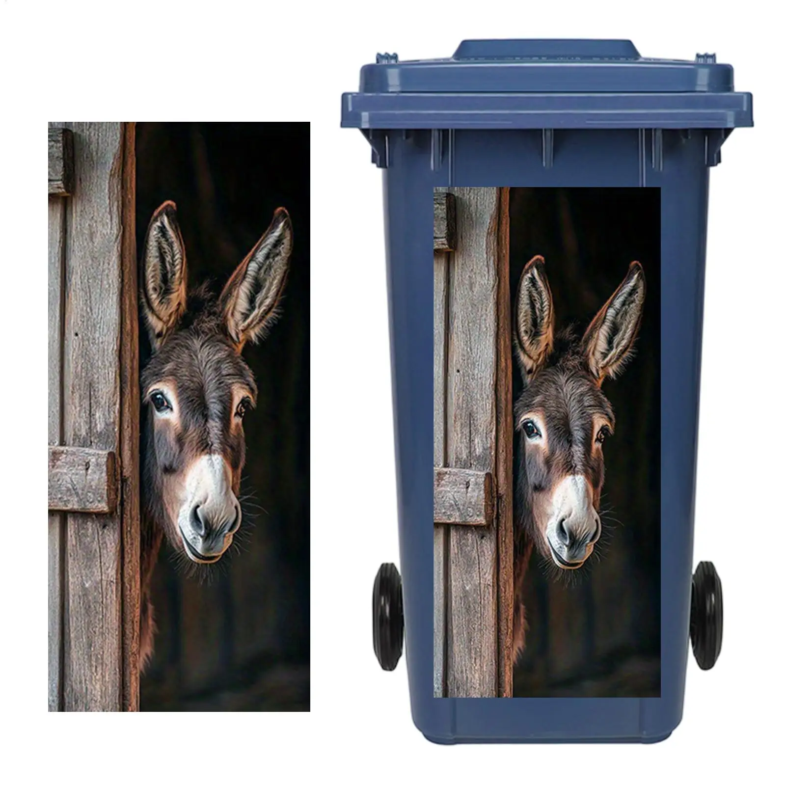 Animal Self-adhesive Dustbin Stickers Recycling Eco-friendly Wheelie Bin Sticker Renovation Cover Decal Mural