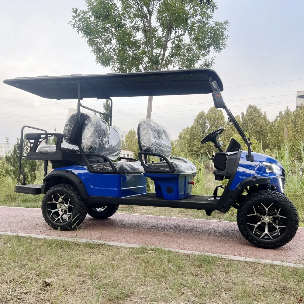 High Quality 4000W 60V Long Range Electric Golf Cart 14 Inch Off-Road Tire Family Electric Gocart 4 Wheel Golf Car