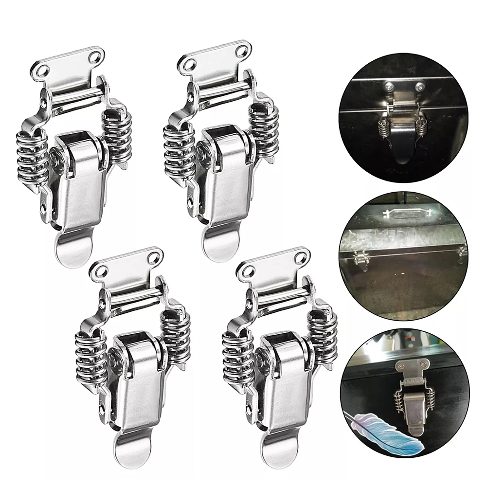 

Compact Spring Loaded Latch Storage Latch Silver Stainless Steel Latch Double Spring Design Rust Resistant Material