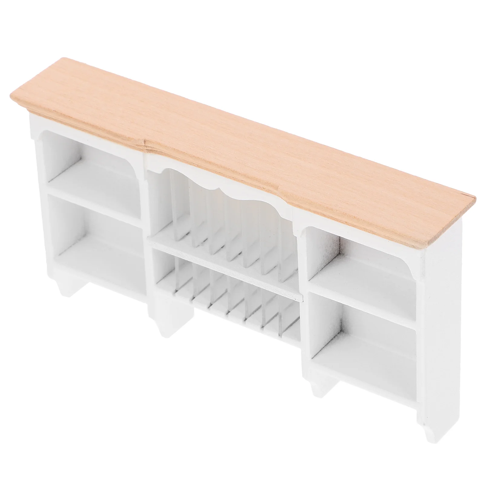 Huisrek Meubelmodel Decoratieve kleine kast Muur Miniatuur Keuken Wit Houten Accessoire