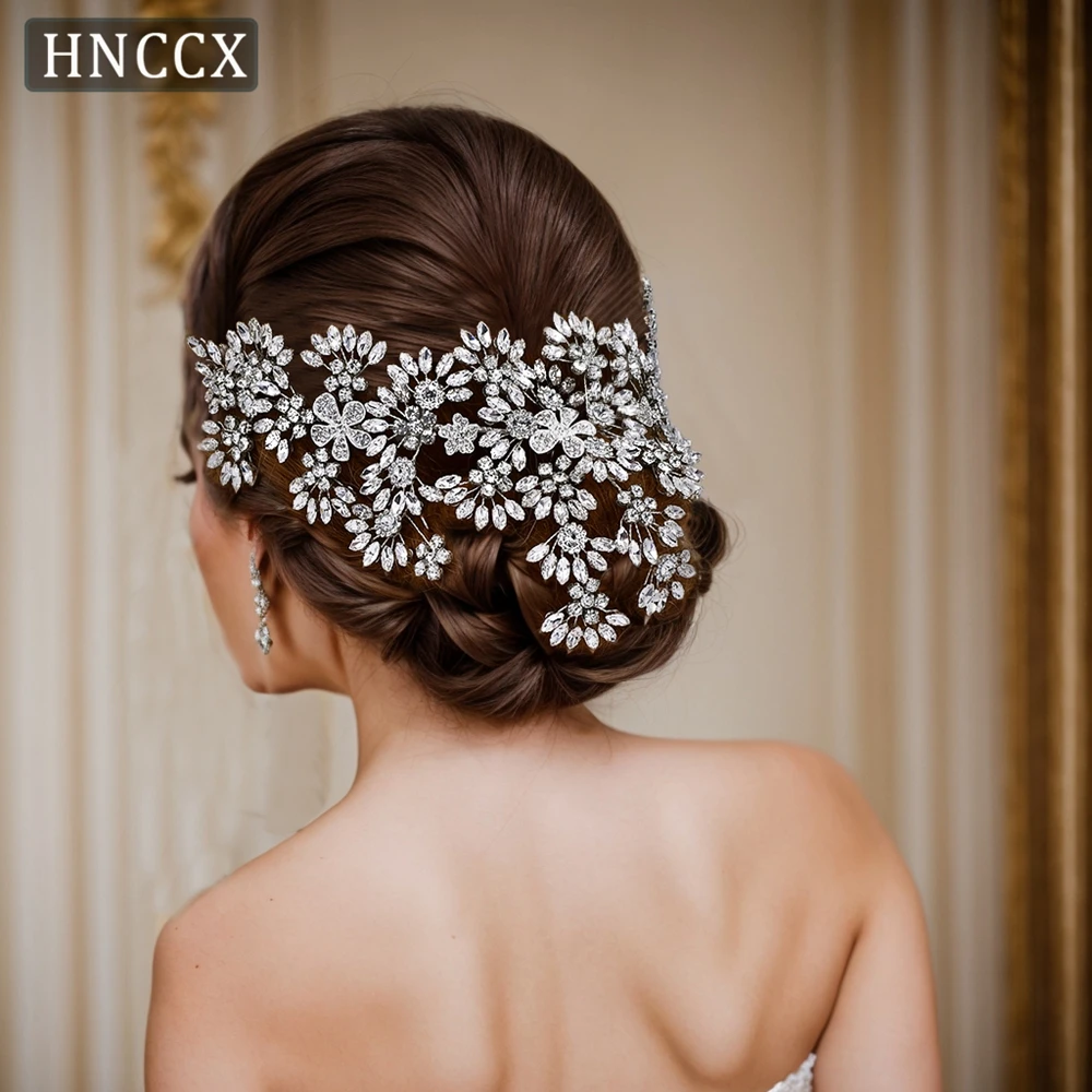 

HNCCX Bride Rhinestone Forehead Hair Accessories Crystal Headband Woman Wedding Rhinestone Bridal Tiara And Headdress CP430