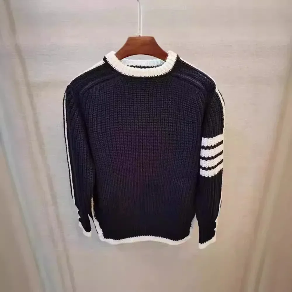 Trendy round Neck Knitwear Long Sleeve Casual Men's Sweater Autumn Winter Fashion Versatile Comfortable Overhead Top