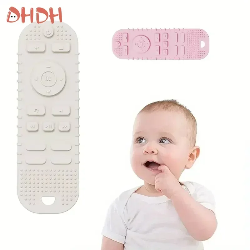 

0-24 MonthsToddlers Chew Toys Silicone Baby Teething TV Remote Shape Chew Sensory Toys BPA Free Christmas Halloween Gifts