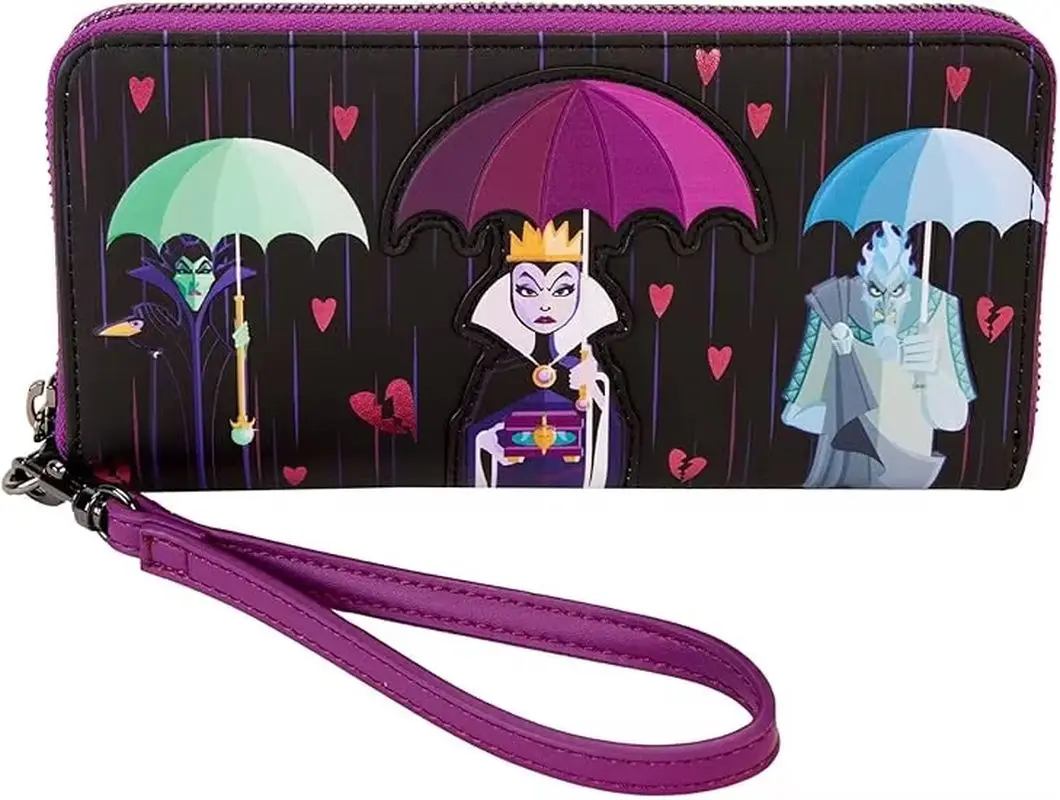 Loungefly ديزني الأشرار لعنة قلوبك البريدي حول السوار المحفظة على ظهره محافظ ديزني حقائب مدرسية أنيقة هدية