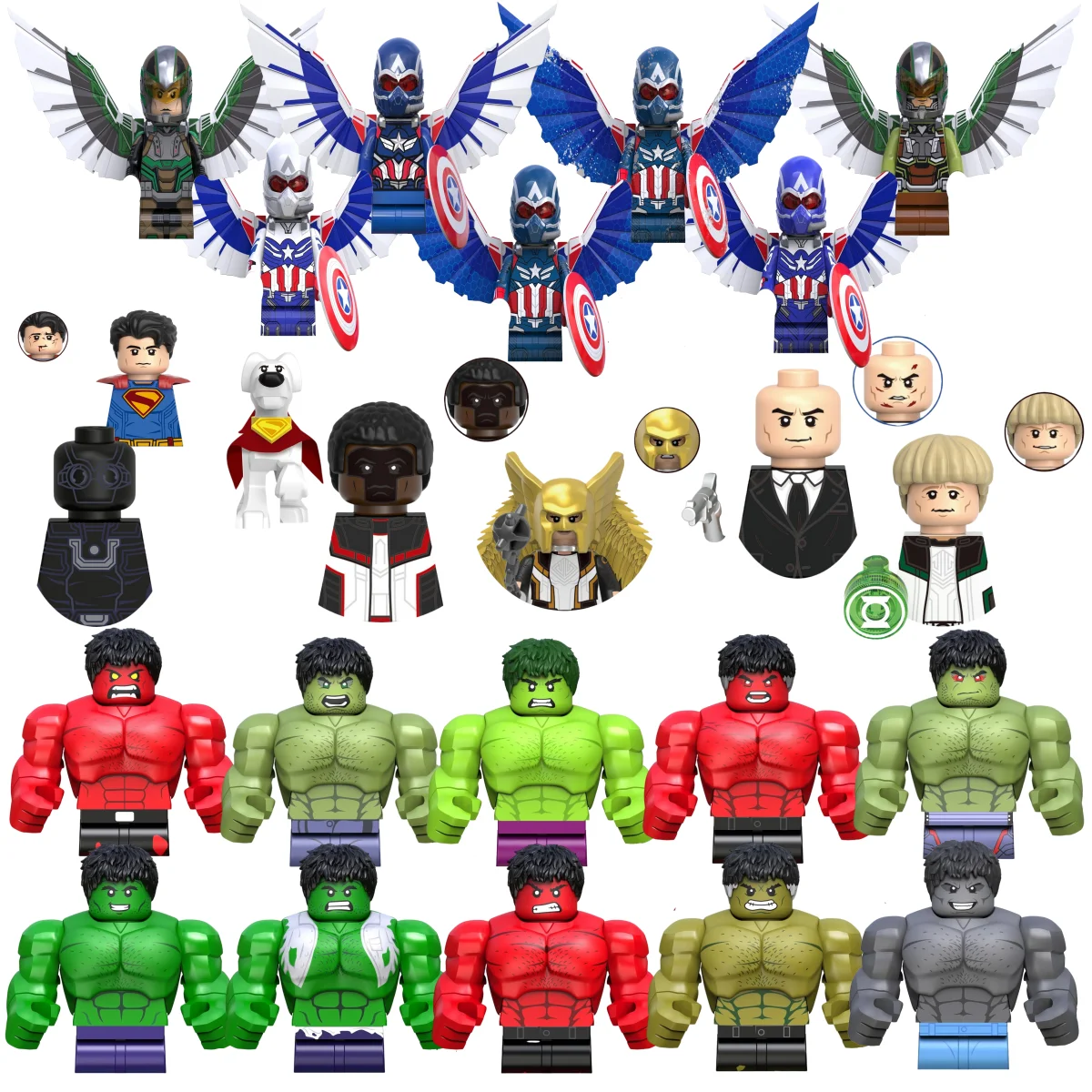 

Blind Box Mini Building Blocks G0139 Figures Big Goblin Spiderman Iron Man Venom Captain Hawk Deadpool Armor Christmas Gift Toy