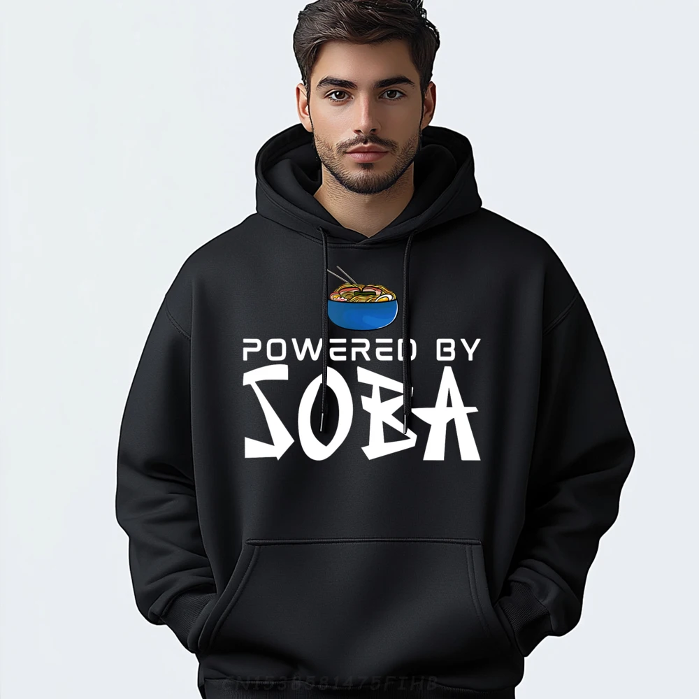 

Powered By Soba Japanese Food Ramen Soba Noodles Cute Oversized Hoodie Comfortable Men Clothes Graphic