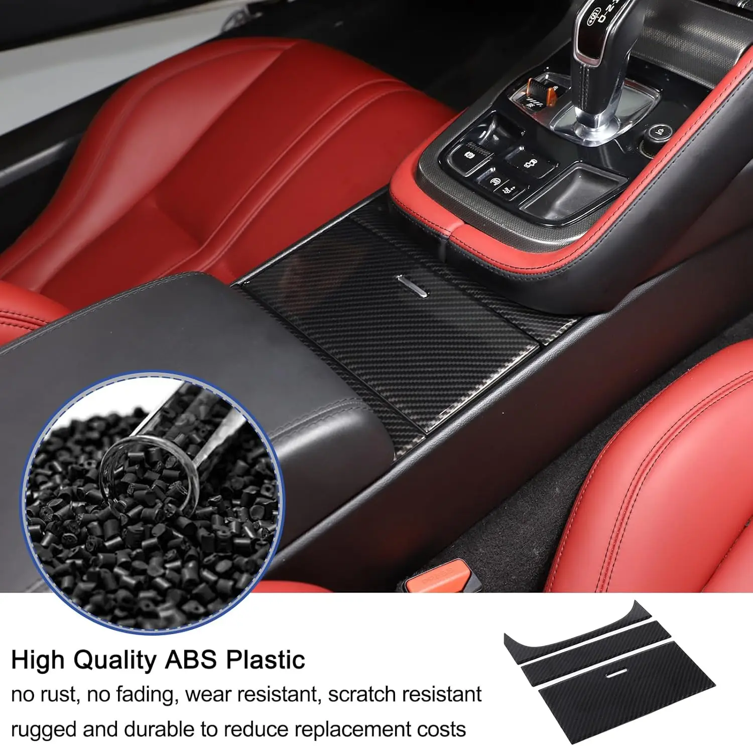 

Carbon Fiber Car Center Console Cup Holder Panel Cover For Jaguar F-Type 2013-2024 Beverage Holder Panel Decorative Trim