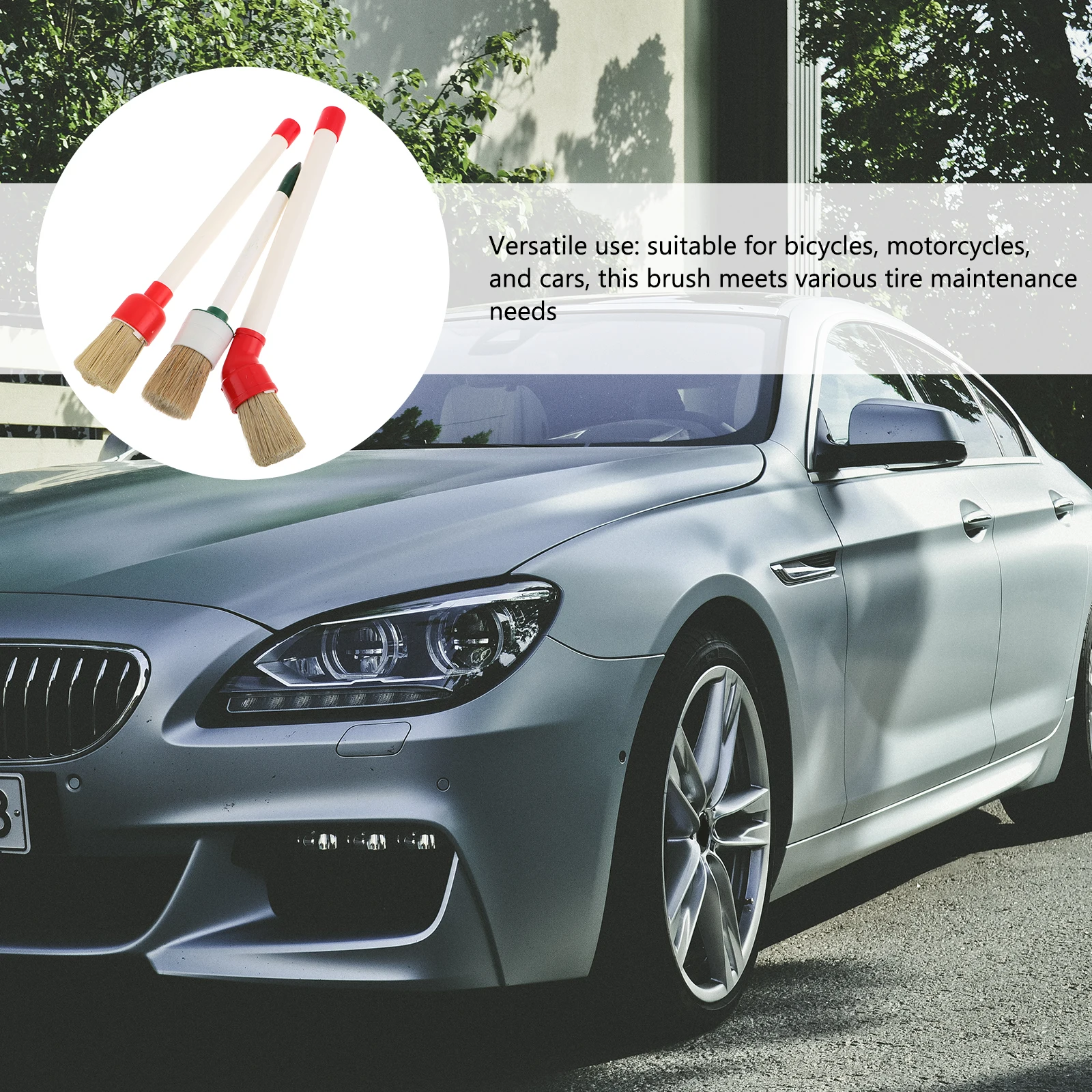 

3pcs Air Wheel Cleaning Condition Tire Durable Car Cleaning Tool Detailing Brush Wheel Rim Brush Soft Car Wash