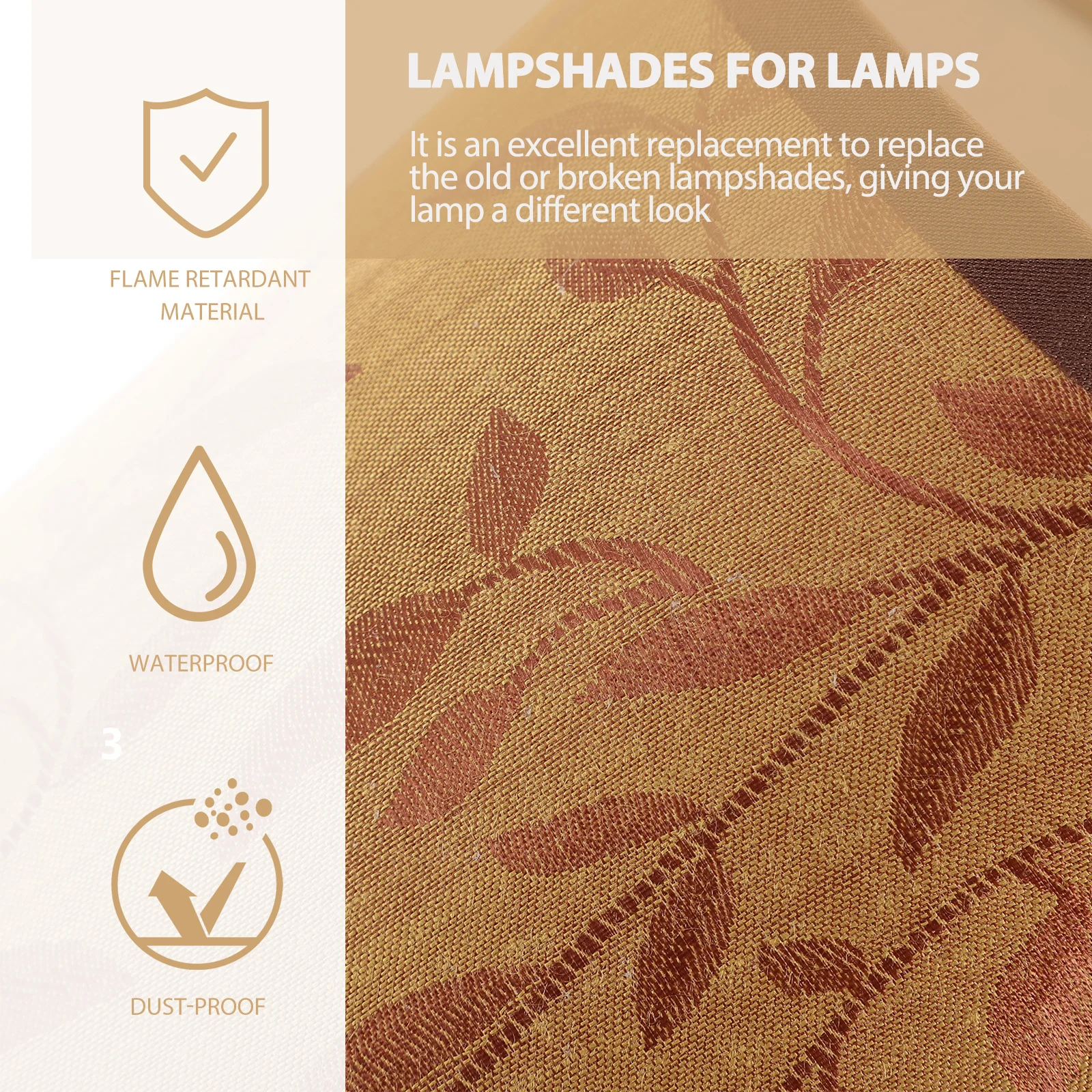 

E27 Light Socket Indoor Cloth Lampshade Willow Leaves Decorative Small Lamp Shade Cover Small Lampshade