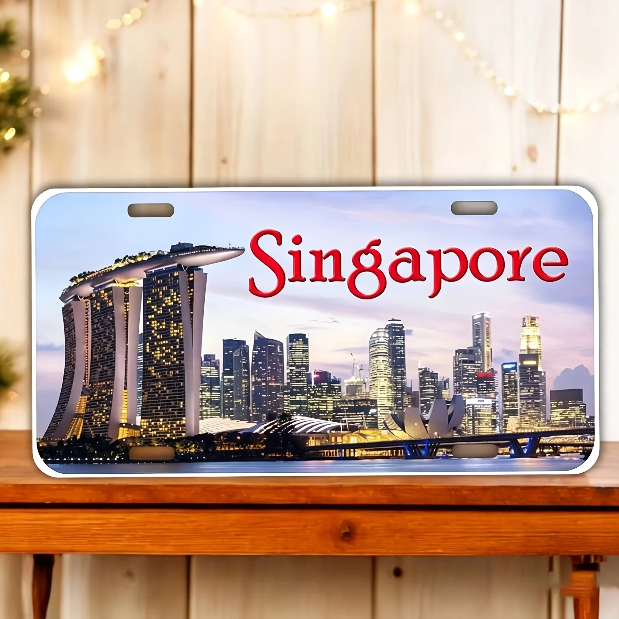 2D Flat - [2D Flat] 2D Plane - 1 Vintage Singapore Metal Wall Sign, 15.24X30.48 Cm Metal, HD UV Printing, Pre-Drilled for Eas