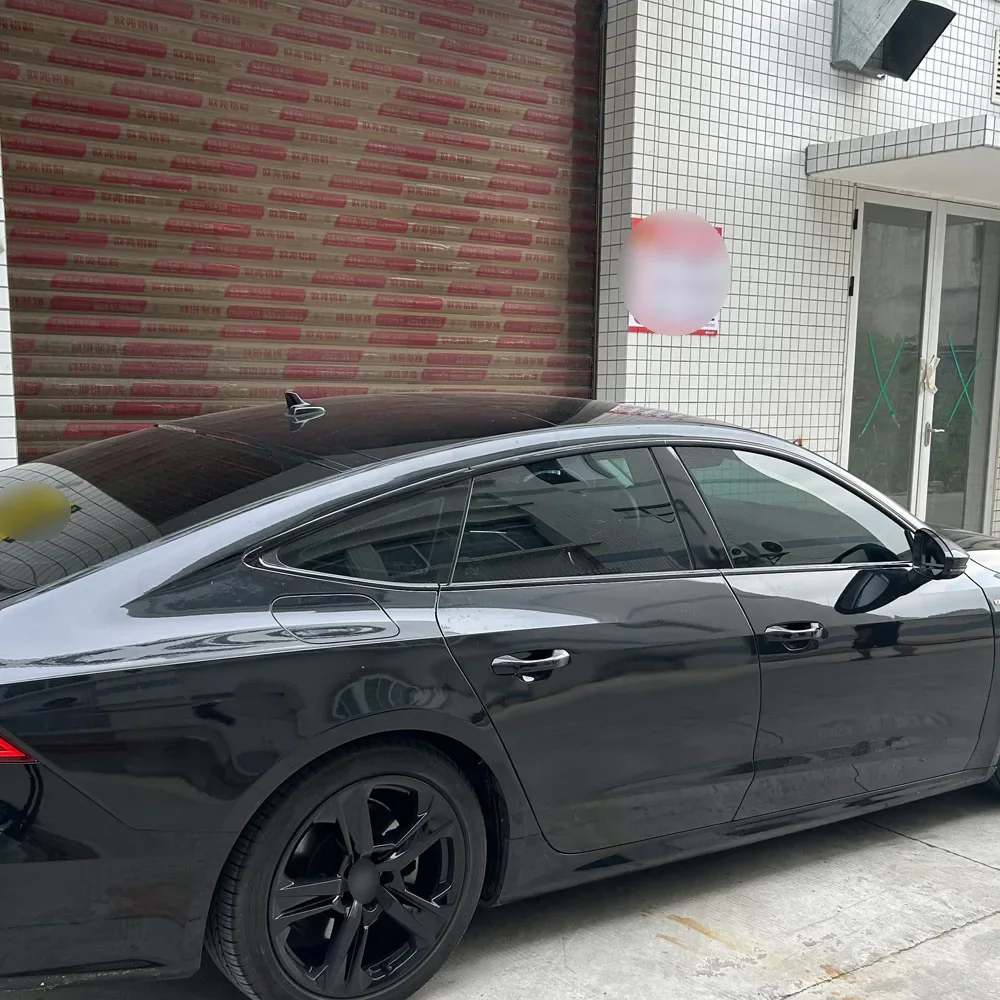 Glossy Black PVC Car Window Decorative Strip Sticker For Audi A7 4K 2019-2024 Exterior Protection Accessory view 2