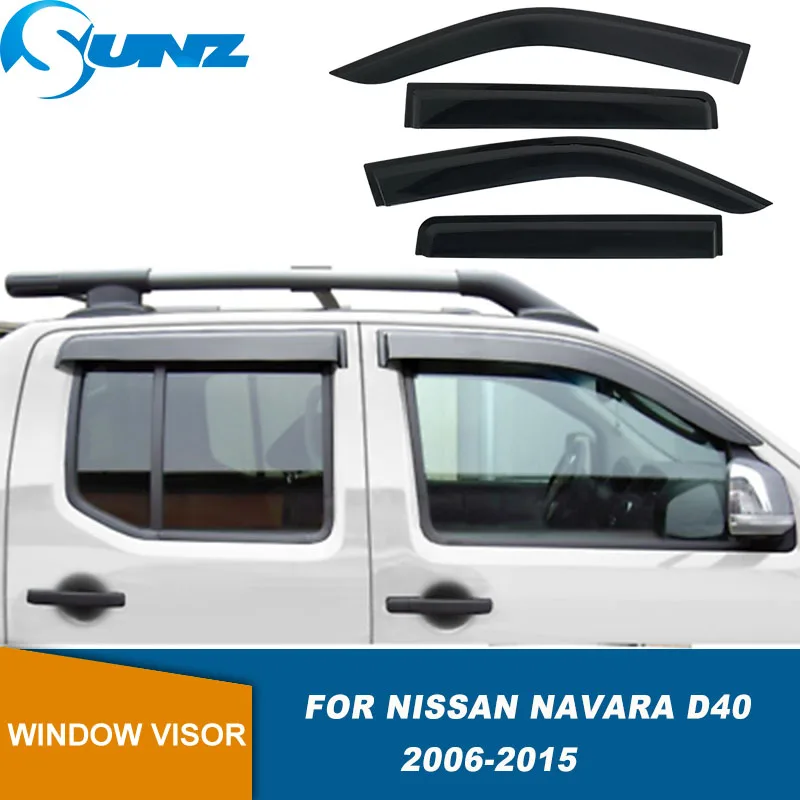 Injection 4PCS Waterproof Weather Shields Window Visors For Nissan Navara D40 2006 2007 2008 2009 2010 2011 2012 2013 2014 2015