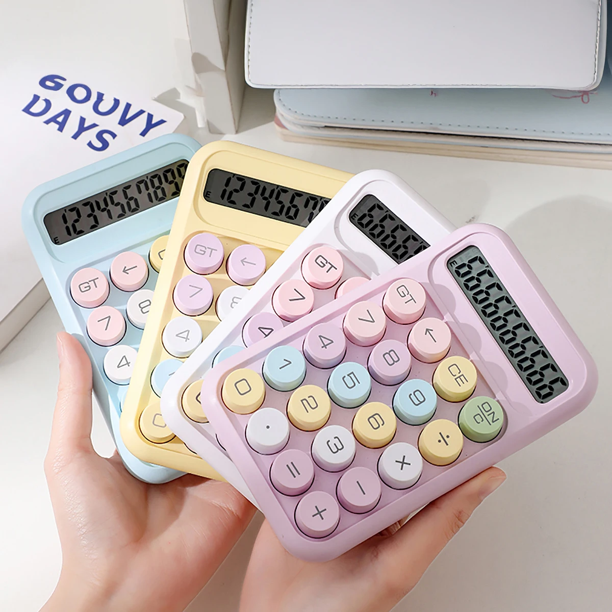 Eco-Friendly Small Cube Calculator with Flexible Buttons 10-Digit Display Aesthetic Design for Schools Homes Supermarkets Banks