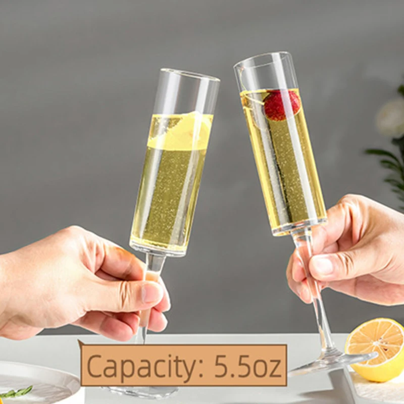 1PC Acrylic Champagne Flutes Goblets Whiskey Boron Martini Wine Cup Transparent Cocktail Glass Cups For Wedding Party Supplies