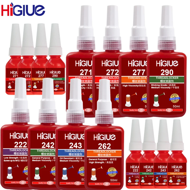 

50ml Screw Glue High Strength 243 222 Thread Locking Agent Adhesive Oil Resistance 290 277 Metal Thread Sealing Anaerobic Glue