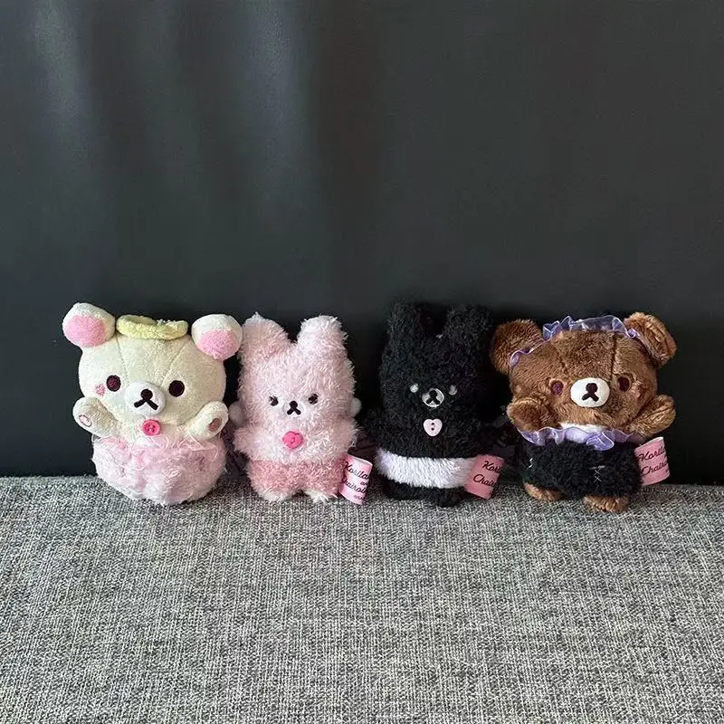 

Cute Halloween Devil Angel Series Relaxed Bear Pendant Plush Doll Bear Sister Little Black Rabbit Doll Key Chain Bag Accessories