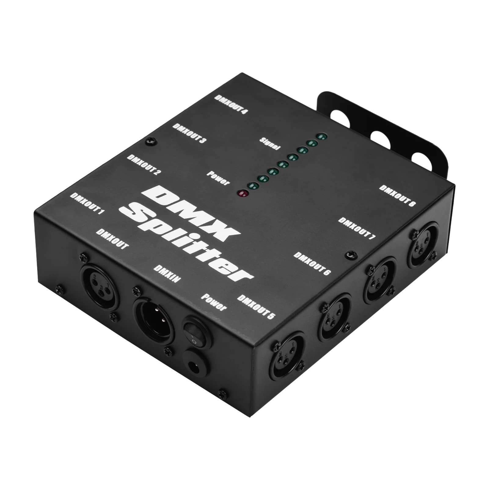 DMX512 Optical Signal Amplifier Spliter Distributor 1 Direct Input & Output 8 Independent Outputs for Light Controller Stage KTV