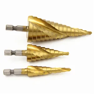 3 pçs espiral sulcado brocas 3-12 4-12 4-20 ferramenta elétrica de perfuração metal aço inoxidável madeira buraco cortador cone rápido broca conjunto 8 principais vendas brocas para bijuterias - №6