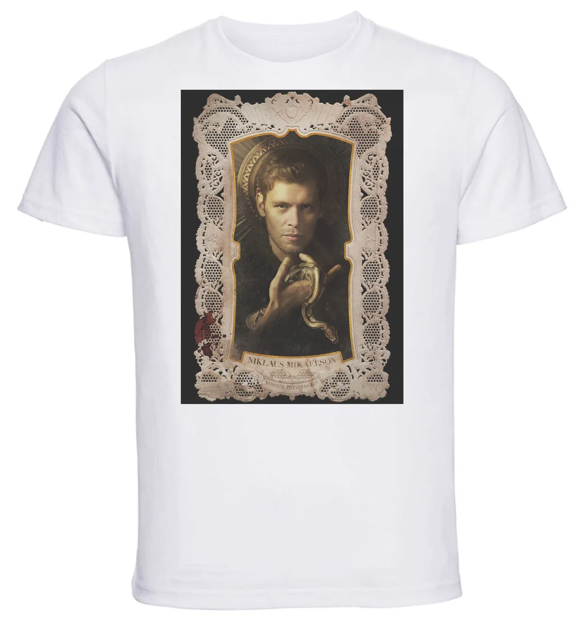 T-Shirt Unisex White Playbill TV Series The Vampire Diaries Portrait Niklaus Mikaelson