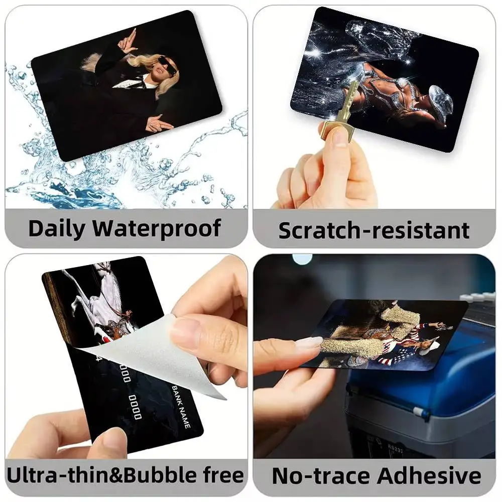 B-Beyonce Cowboy Carter Lemonade Credit Card HD Stickers Game Card Decal Small Chip Waterproof Sticker Gift