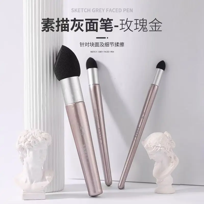 

3pcs Artist Blending Pen Washable Sketch Rubbing Sponge Brush Reusable Drawing Art Blenders Correcting Lightening & Highlight