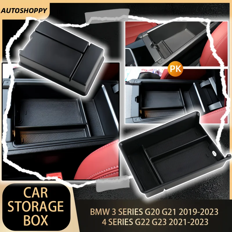 

Car Armrest Storage Box Tray Center Console Organizer for BMW 3 Series G20 G21 2019-2023 4 Series G22 G23 2021-2023 Accessories