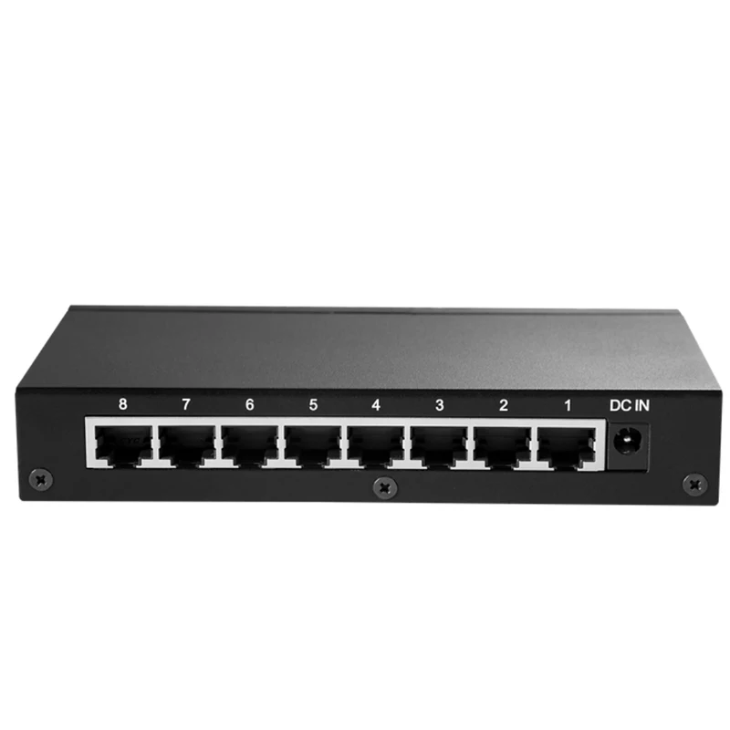 مفتاح الملاك الصامت Bonn N8 8 منافذ لمشغل الوسائط المتدفقة 100 متر/1000 متر RJ45 HIFI Switch sichеão Comunтаatore