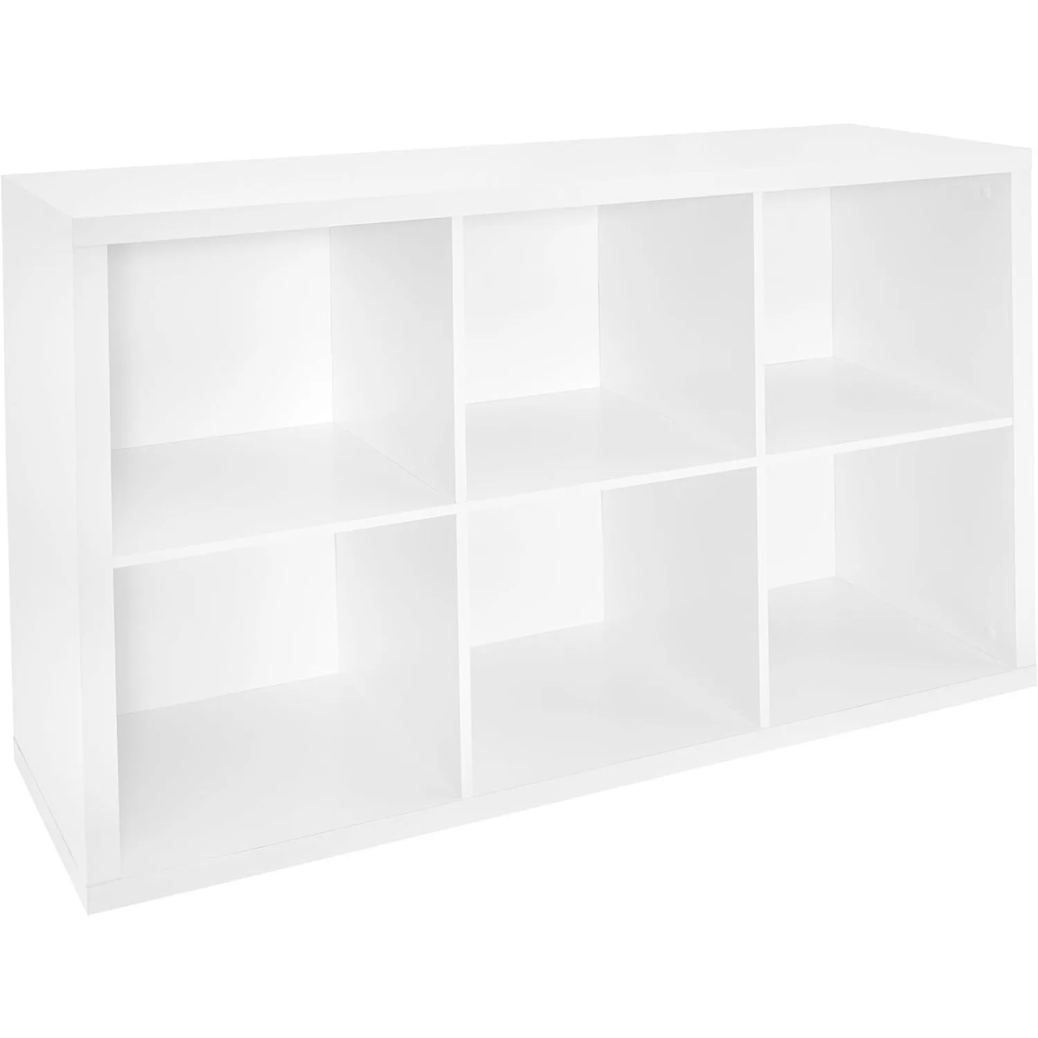 

6 Cube Storage Shelf Organizer Bookshelf with Back Panel, Easy Assembly, Wood, White Finish