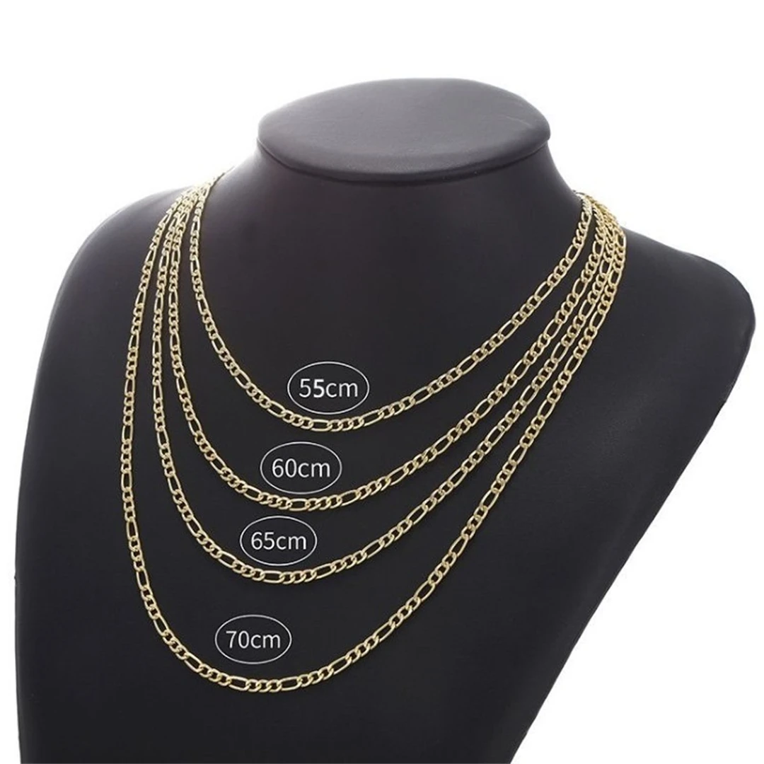 Fashion New Figaro Chain Necklace Men\'s Punk Silver Color Stainless Steel Long Necklace Men\'s Hip Hop Jewelry Gift