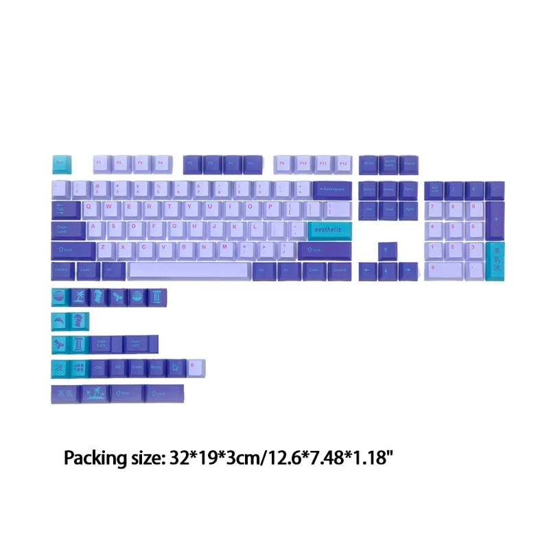 128 teclas/conjunto cereja perfil onda keycap pbt sublimação para tampas chaves para teclado mecânico cereja mx