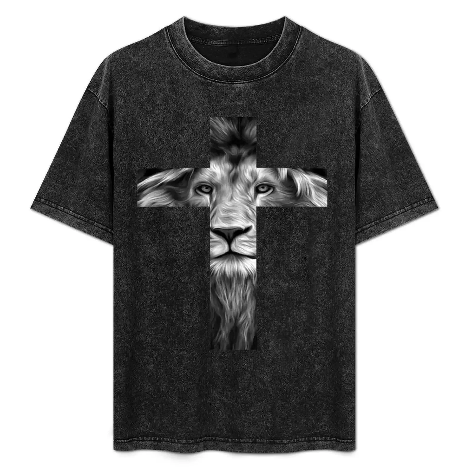 

Lion of Judah Cross - Revelation 5:5 Design T-Shirt blacks summer shirt Blouse workout shirts for men