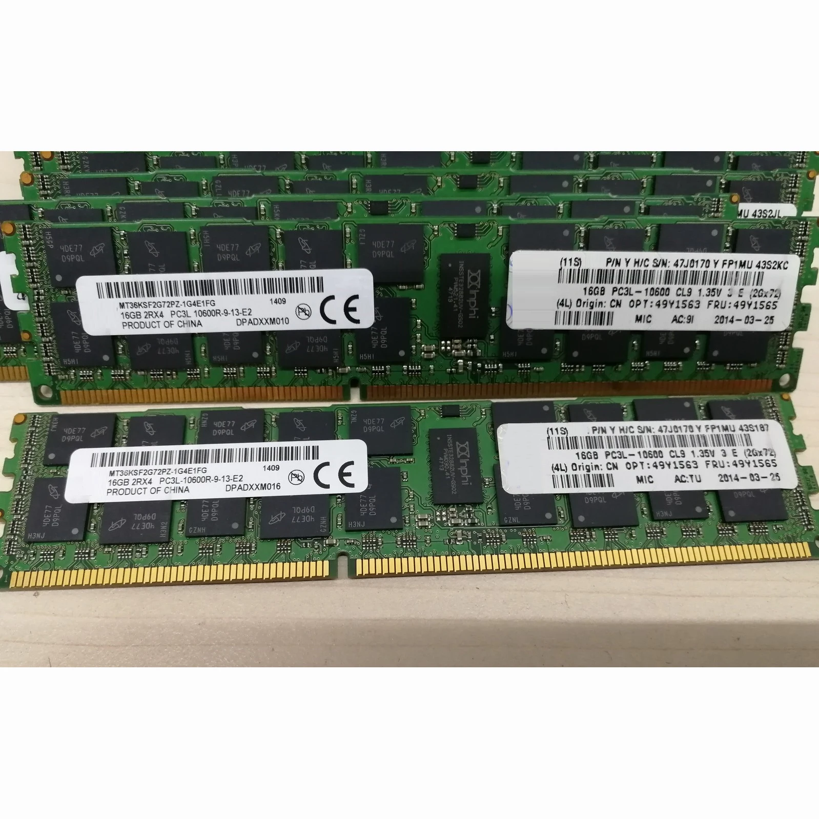 Server Memory 49Y1563 49Y1565 49Y1562 For IBM X3650 M2 M3 M4 X3550 M4 M3 X3400 M2 X3850 X3950 X5 16GB DDR3L 1333MHz REG ECC RAM