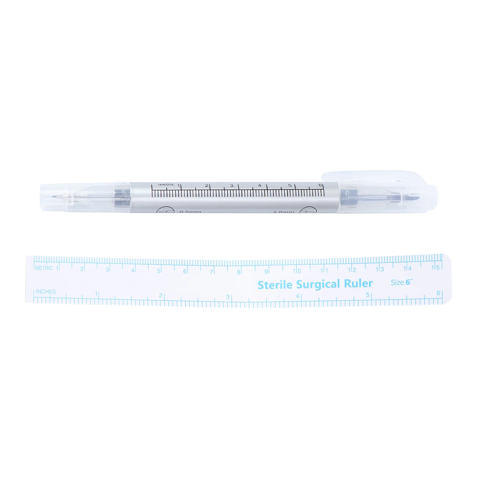 

Skin Marker Pen Double Ended Purple Ink Pen with Ruler for Piercing Surgical skin marker