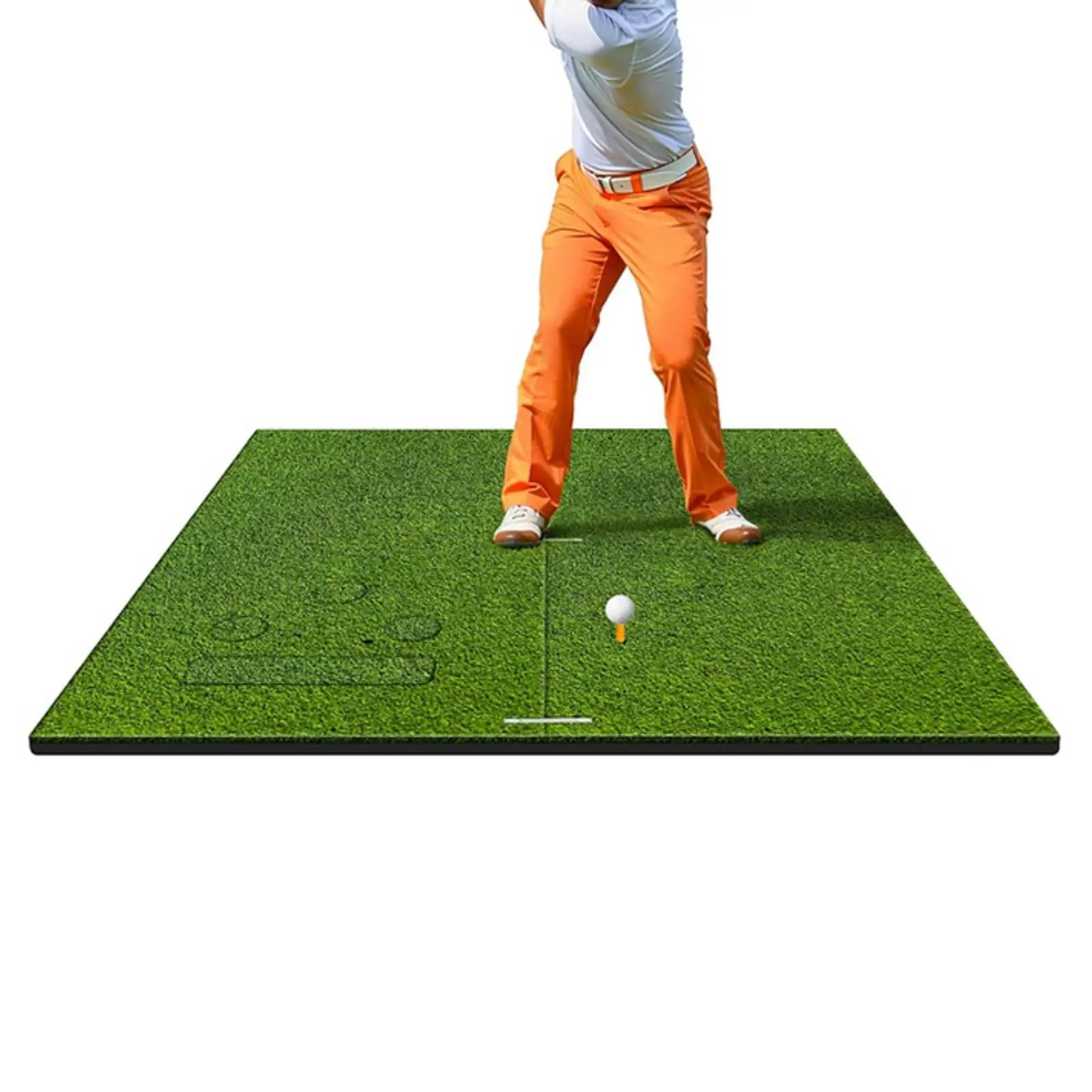 Golf Practice Mat with Alignment Markings Multifunctional Golf Practice Mat with Ball Holes Putting Green Versatile for Golfers