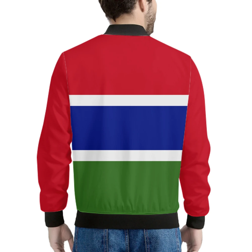 Gambia Zipper Jacket Free Custom Name Number Arab Team Logo Gm Coats Gmb Country French Nation Arabic Islam Flag Photo Clothes