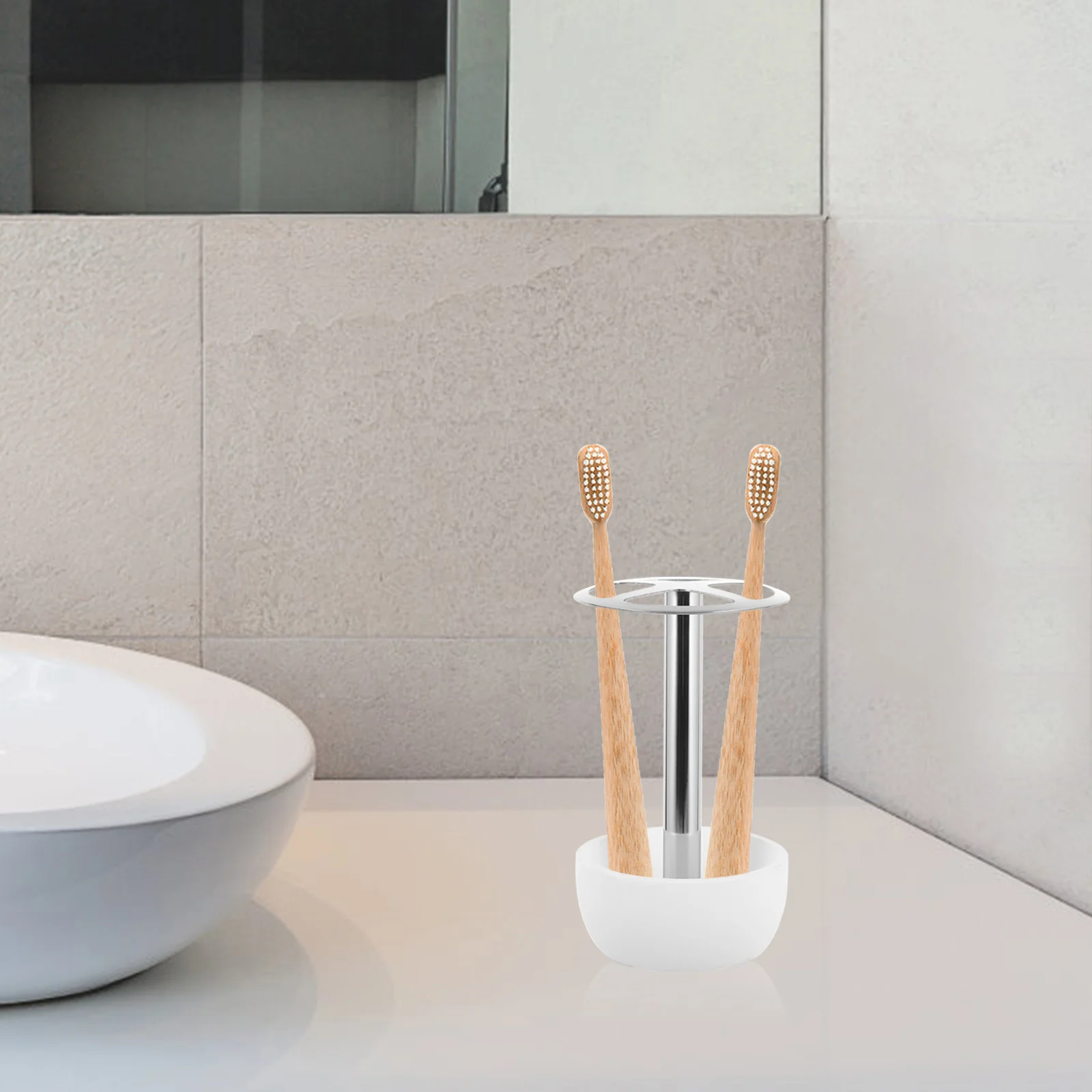 

Stainless Steel Shelf Tooth Brush Holder Toothbrush for Bathrooms White Toothbrushes Holders