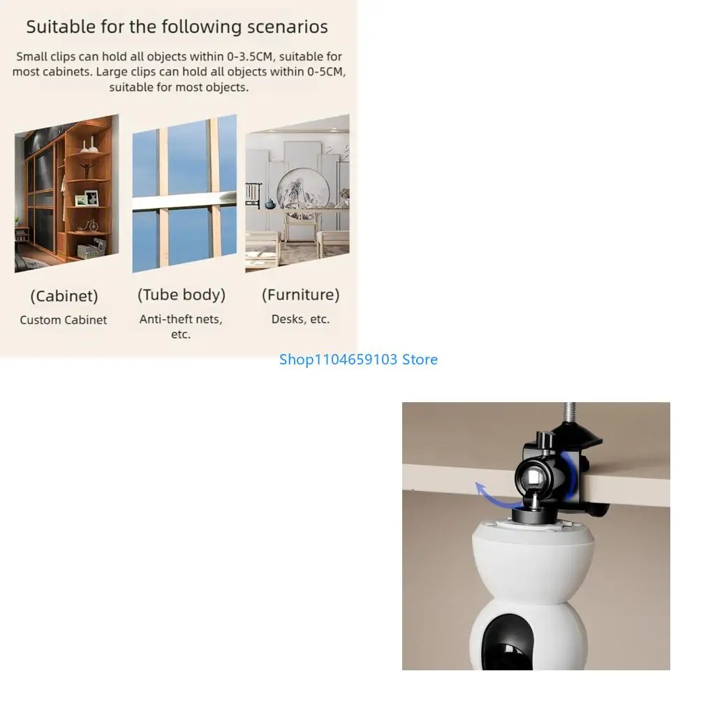 

Многоцелевой держатель для камеры с винтом 1/4 и зажимом 3,5 см. Гибкое позиционирование на 360°.