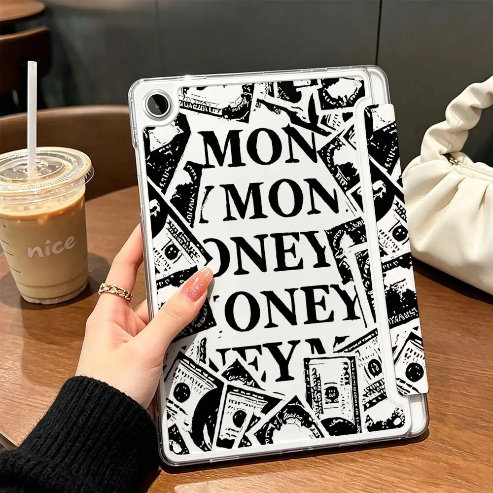 Dollar Banknotes Money Case For Samsung Galaxy Tab A9 A8 A11 S6 S7 S8 S9 S10 FE Plus Lite Transparent Y-Shaped Folding Tablet