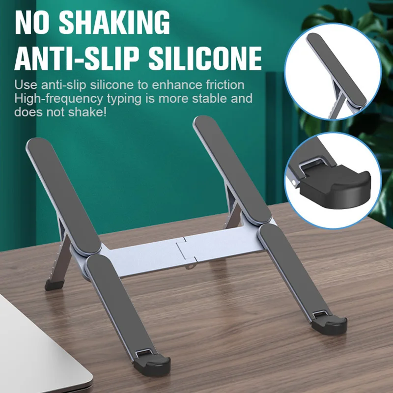 Adjustable Laptop Stand for Auto Folding Anti-Slip Aluminum Mini Computer Pc Tablet Notebook Tablelaptop Holder Heat Dissipation