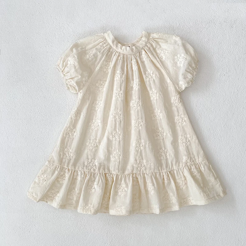 1-6Yrs Prinzessin Kleid Sommer Mädchen Kleid Baumwolle Baby Mädchen Kleid Blume Stickerei Spitze Mädchen Kleid Nette Mädchen Kleid Koreanischen Stil