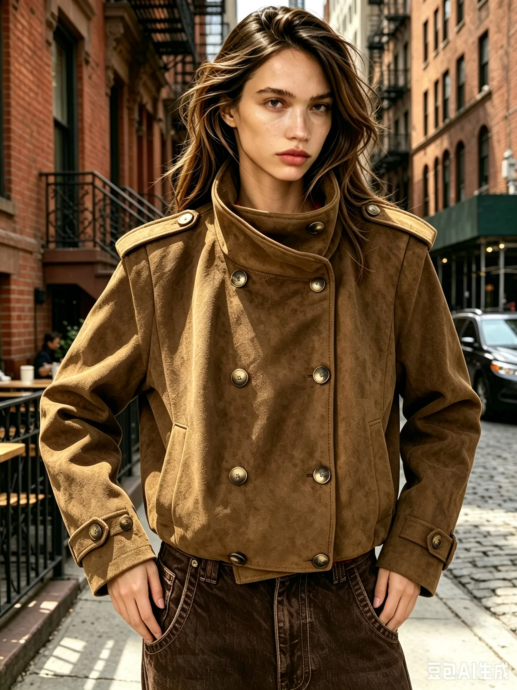 Women Streetwear Brand - Aturmn Women's Brown Suede Short Jacket