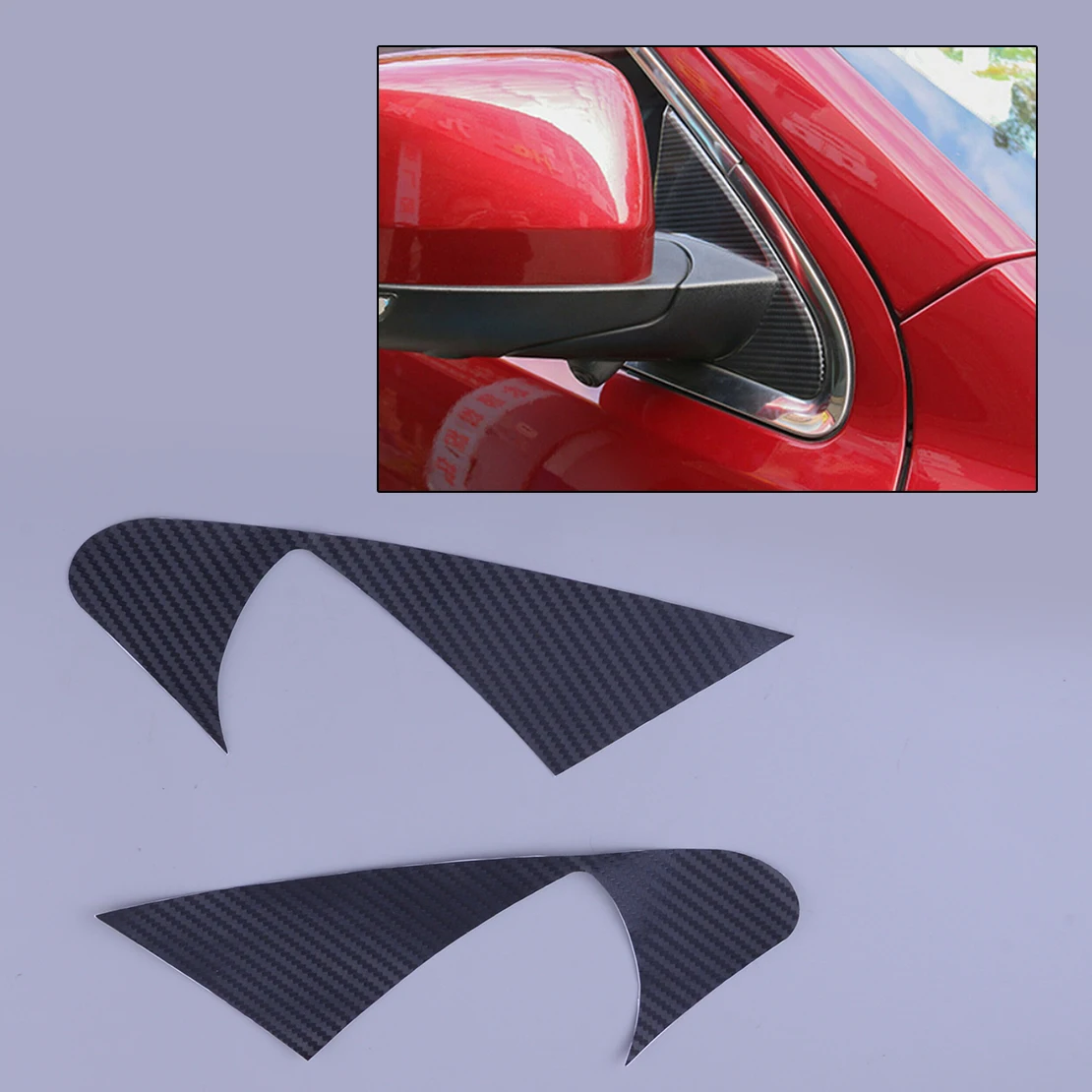 

Black Vinyl Car Mirror Base Triangle Moulding Cover Trim Sticker Fit for Jeep Grand Cherokee 2011 2012-2021 Carbon Fiber Style