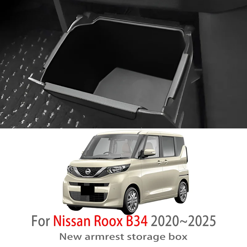 Car Accessories For Nissan Roox B34 2020~2025 2021 MK2 Center Console Armrest Storage Box Multifunctional Storage Box Auto Parts